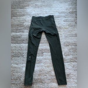 lululemon olive green leggings full-length mid rise size 4/6 “speed up tight”
